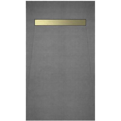 AURLANE Piatto Doccia Da Rivestire 160×80cm Con Scarico Lineare - Griglia Oro Spazzolato E Piletta AURLANE Piatto Doccia Da Rivestire 160×80cm Con Scarico Lineare - Griglia Oro Spazzolato E Piletta