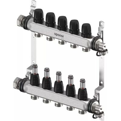 Uponor 1140836 - Distributore di circuito di riscaldamento con misuratore di flusso Uponor 1140836 - Distributore di circuito di riscaldamento con misuratore di flusso