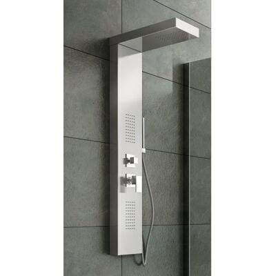 GIORGY Colonna Per Doccia Pannello Idromassaggio Miscelatore A Tre Vie In Acciaio Inox Lucido, Soffione E Doccino GIORGY Colonna Per Doccia Pannello Idromassaggio Miscelatore A Tre Vie In Acciaio Inox Lucido, Soffione E Doccino