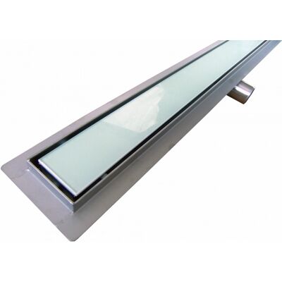 Scarico doccia a pavimento in vetro bianco Bernstein GL02 - 90cm Scarico doccia a pavimento in vetro bianco Bernstein GL02 - 90cm