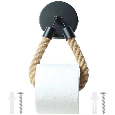 OEM Portarotolo Di Carta Igienica Retrò Da Parete, Realizzato In Corda Di Canapa Adesiva - 1 Pezzo OEM Portarotolo Di Carta Igienica Retrò Da Parete, Realizzato In Corda Di Canapa Adesiva - 1 Pezzo