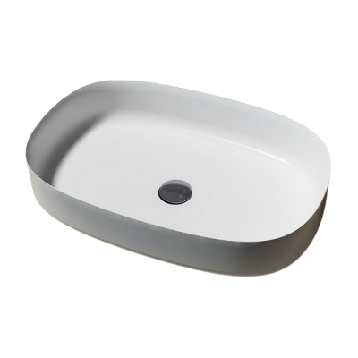 Bernstein - Lavabo Ovale Con Piano In Colata Minerale Pb2123 - 60x40x13cm - Acrilico Puro Bernstein - Lavabo Ovale Con Piano In Colata Minerale Pb2123 - 60x40x13cm - Acrilico Puro