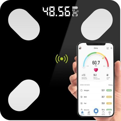 OEM Bilancia Analitica Da Bagno Sottile, Portata Massima 180 Kg, Con Bluetooth Intelligente. OEM Bilancia Analitica Da Bagno Sottile, Portata Massima 180 Kg, Con Bluetooth Intelligente.