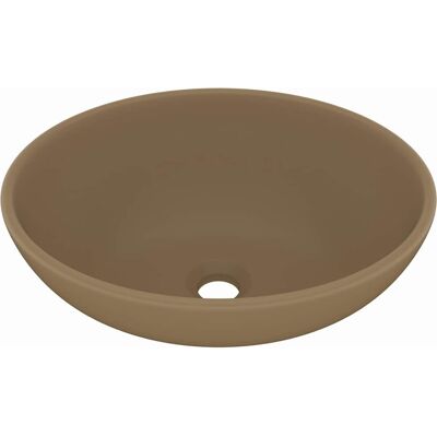 Lavabo ovale di lusso vidaXL - Ceramica, Crema, 40x33cm Lavabo ovale di lusso vidaXL - Ceramica, Crema, 40x33cm