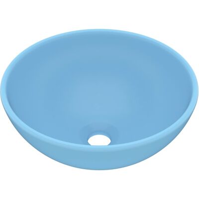 vidaXL Lavabo rotondo di lusso azzurro chiaro in ceramica - Lavabo vidaXL Lavabo rotondo di lusso azzurro chiaro in ceramica - Lavabo