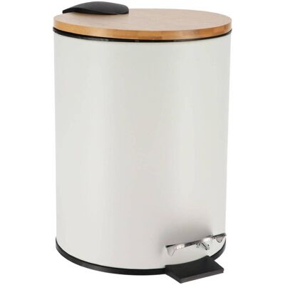 TENDANCE Cestino In Metallo Da 2,5 L Con Freno A Caduta - Bambù Bianco TENDANCE Cestino In Metallo Da 2,5 L Con Freno A Caduta - Bambù Bianco