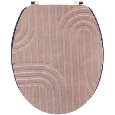 TENDANCE Sedile Wc In Mdf Da 18 Pollici, Coperchio Stampato, Seduta Effetto Legno, Fissaggi In Acciaio Inossidabile, Design Minimalist Blush - TENDANCE Sedile Wc In Mdf Da 18 Pollici, Coperchio Stampato, Seduta Effetto Legno, Fissaggi In Acciaio Inossidabile, Design Minimalist Blush -