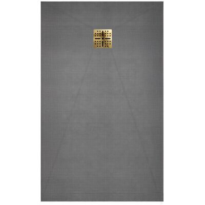 AURLANE Piatto Doccia Da Rivestire 120x80 Cm Con Scarico Orizzontale - Griglia Oro Spazzolato AURLANE Piatto Doccia Da Rivestire 120x80 Cm Con Scarico Orizzontale - Griglia Oro Spazzolato