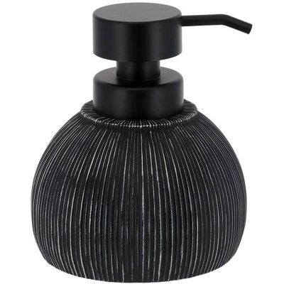 TENDANCE Distributore Di Sapone In Poliresina A Forma Di Sfera Scanalata, 500 Ml, Nero - TENDANCE Distributore Di Sapone In Poliresina A Forma Di Sfera Scanalata, 500 Ml, Nero -
