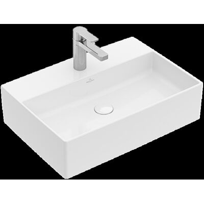 Lavabo TitanCeram Villeroy & Boch - 50x42cm, Bianco, 1 Foro, CeramicPlus Lavabo TitanCeram Villeroy & Boch - 50x42cm, Bianco, 1 Foro, CeramicPlus