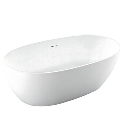 REA Vasca Bagno Da Terra Roma 170 White With Brushed Gold Plug Cap REA Vasca Bagno Da Terra Roma 170 White With Brushed Gold Plug Cap