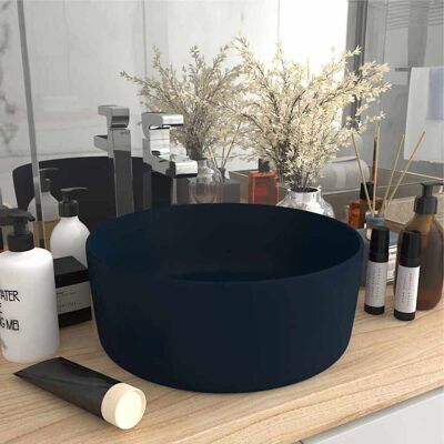 vidaXL Lavabo Rotondo in Ceramica Blu Scuro Opaco - Lavabo vidaXL Lavabo Rotondo in Ceramica Blu Scuro Opaco - Lavabo