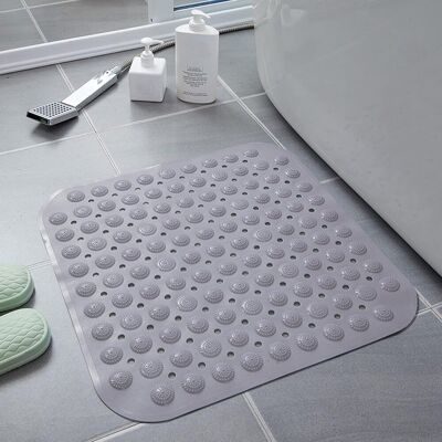 Neptune Tappetino Doccia Antiscivolo, 48 X 48 Cm, Tappetino Antiscivolo Con Ventose, Lavabile In Lavatrice, Quadrato, Grigio Neptune Tappetino Doccia Antiscivolo, 48 X 48 Cm, Tappetino Antiscivolo Con Ventose, Lavabile In Lavatrice, Quadrato, Grigio