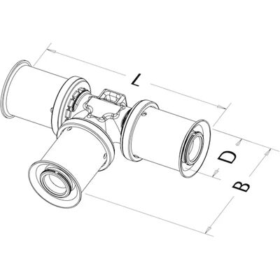 Roth Raccordo A T Nel Ramo Ridotto 50x25x50, 1135004384 Roth Raccordo A T Nel Ramo Ridotto 50x25x50, 1135004384