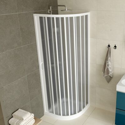 IDRALITE Box Cabina Doccia Semicircolare A Soffietto In Pvc H 185 Mod. Loto Con Apertura Laterale 75x75 Cm IDRALITE Box Cabina Doccia Semicircolare A Soffietto In Pvc H 185 Mod. Loto Con Apertura Laterale 75x75 Cm