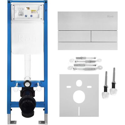 REA Telaio Da Incasso Per Wc Sospesi Slim 024n Con Placca Di Comando T Steel Brush REA Telaio Da Incasso Per Wc Sospesi Slim 024n Con Placca Di Comando T Steel Brush