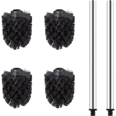 Neptune Testina Per Scopino Wc, Set Di Testine Di Ricambio Con 2 Manici In Acciaio Inox, 4 Pezzi, Nero Neptune Testina Per Scopino Wc, Set Di Testine Di Ricambio Con 2 Manici In Acciaio Inox, 4 Pezzi, Nero