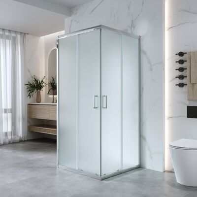 Elite Box Doccia 3 Lati 70x70x70 Cm H185 Cm Vetro Opaco 6 Mm Apertura Scorrevole Kiro Elite Box Doccia 3 Lati 70x70x70 Cm H185 Cm Vetro Opaco 6 Mm Apertura Scorrevole Kiro