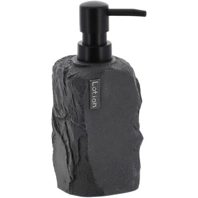 TENDANCE Distributore Di Sapone Paola Quadrato In Poliresina Effetto Pietra, 400 Ml, Nero - TENDANCE Distributore Di Sapone Paola Quadrato In Poliresina Effetto Pietra, 400 Ml, Nero -