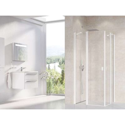 RAVAK Chrome - Porta Doccia Crv2-90, 90x195 Cm, Bianco Opaco/vetro Trasparente 1qv70e00z1 RAVAK Chrome - Porta Doccia Crv2-90, 90x195 Cm, Bianco Opaco/vetro Trasparente 1qv70e00z1
