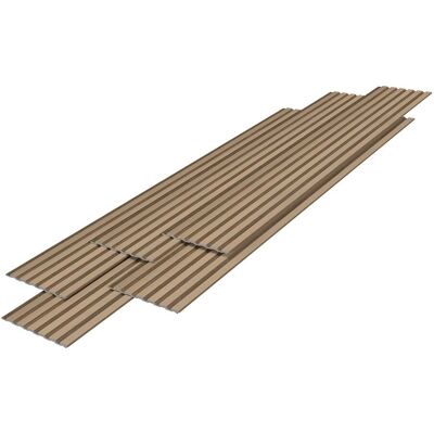 HELLOSHOP26 Set Di 5 Pannelli Decorativi Da Parete 3d 195 X 30 Cm Effetto Rovere Chiaro 030010662 HELLOSHOP26 Set Di 5 Pannelli Decorativi Da Parete 3d 195 X 30 Cm Effetto Rovere Chiaro 030010662