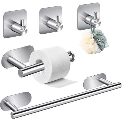 Neptune Set Portasciugamani Senza Foratura, Set 5 In 1, Portasciugamani In Acciaio Inossidabile 304, Accessorio Da Bagno A Parete, Gancio Per Asciugamani, Per Bagno Neptune Set Portasciugamani Senza Foratura, Set 5 In 1, Portasciugamani In Acciaio Inossidabile 304, Accessorio Da Bagno A Parete, Gancio Per Asciugamani, Per Bagno