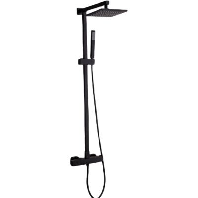 Bernstein - Colonna Doccia Termostatica A Parete In Ottone + Soffione 23x23cm - Nero Opaco - 110x15cm - Sedal 8921b 23x23 Cm Bernstein - Colonna Doccia Termostatica A Parete In Ottone + Soffione 23x23cm - Nero Opaco - 110x15cm - Sedal 8921b 23x23 Cm