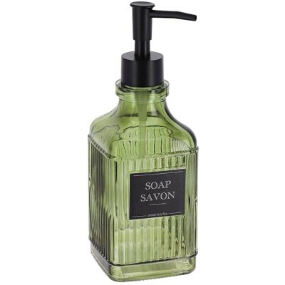 TENDANCE Distributore Di Sapone In Vetro Deco 500 Ml - Verde - TENDANCE Distributore Di Sapone In Vetro Deco 500 Ml - Verde -