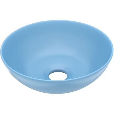vidaXL Lavabo da bagno in ceramica azzurro chiaro rotondo - Lavabo vidaXL Lavabo da bagno in ceramica azzurro chiaro rotondo - Lavabo