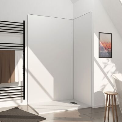 AURLANE Set Di 2 Pannelli Murali In Alluminio Bianco 80+120x210cm Con Profili Cromati - Wall'it AURLANE Set Di 2 Pannelli Murali In Alluminio Bianco 80+120x210cm Con Profili Cromati - Wall'it