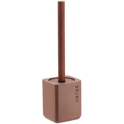 TENDANCE Scopino In Poliresina Incisa Con Gambo In Legno D'Acacia - Moka - TENDANCE Scopino In Poliresina Incisa Con Gambo In Legno D'Acacia - Moka -