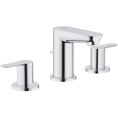 Grohe Bauedge - Miscelatore Da Lavabo, Montaggio A 3 Fori, Con Sistema Di Scarico, Cromo 20197000 Grohe Bauedge - Miscelatore Da Lavabo, Montaggio A 3 Fori, Con Sistema Di Scarico, Cromo 20197000