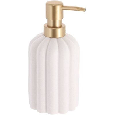 TENDANCE Distributore Di Sapone In Poliresina Scanalato, 350 Ml, Color Avorio - TENDANCE Distributore Di Sapone In Poliresina Scanalato, 350 Ml, Color Avorio -