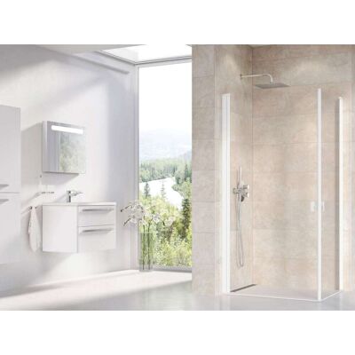 RAVAK Chrome - Porta Doccia Crv1-90, 90x195 Cm, Bianco Opaco/vetro Trasparente 1qv70e01z1 RAVAK Chrome - Porta Doccia Crv1-90, 90x195 Cm, Bianco Opaco/vetro Trasparente 1qv70e01z1
