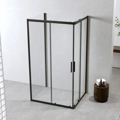 Elite Box Doccia 3 Lati 80x120x80 Cm 190 Cm Scorrevole Profili Nero Opaco Cristallo 6mm Trasparente Neat Elite Box Doccia 3 Lati 80x120x80 Cm 190 Cm Scorrevole Profili Nero Opaco Cristallo 6mm Trasparente Neat