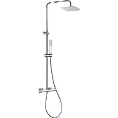 IMEX - Set Doccia Firenze Monocomando Acqua Calda E Fredda Soffione Quadrato Doccia A Pioggia Serie Firenze Colore Cromato IMEX - Set Doccia Firenze Monocomando Acqua Calda E Fredda Soffione Quadrato Doccia A Pioggia Serie Firenze Colore Cromato