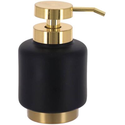 TENDANCE Distributore Di Sapone Arusha Gold In Poliresina, 450 Ml, Nero - TENDANCE Distributore Di Sapone Arusha Gold In Poliresina, 450 Ml, Nero -