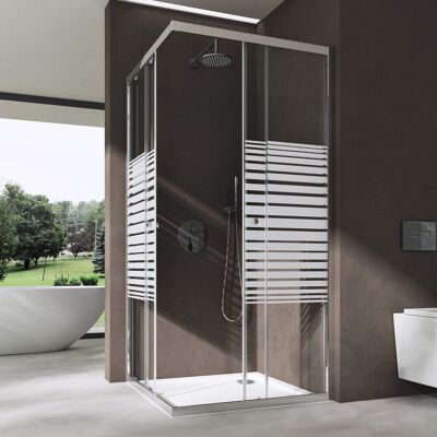 DOPORRO Ravenna16MS - 90x80x190 cm - vetro ESG 6 mm - Porte scorrevoli - Box doccia DOPORRO Ravenna16MS - 90x80x190 cm - vetro ESG 6 mm - Porte scorrevoli - Box doccia