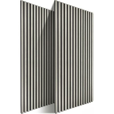 RELAXDAYS Pannelli Acustici, Set 2, 120×60 Cm, Fonoassorbenti E Rivestimento Murale, Finitura Rovere, Grigio Chiaro RELAXDAYS Pannelli Acustici, Set 2, 120×60 Cm, Fonoassorbenti E Rivestimento Murale, Finitura Rovere, Grigio Chiaro