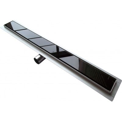 Bernstein - Canalina Doccia Gl01 - Scarico Doccia In Vetro Nero - Per Docce Walk-in - Lunghezze Specificate 800mm Bernstein - Canalina Doccia Gl01 - Scarico Doccia In Vetro Nero - Per Docce Walk-in - Lunghezze Specificate 800mm