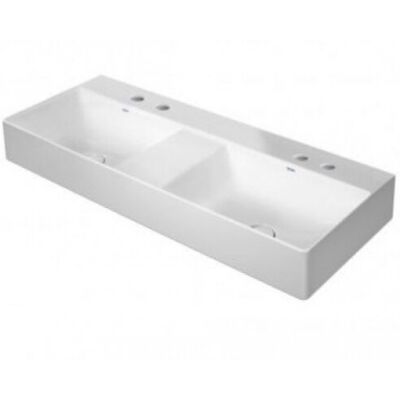 Duravit DuraSquare doppio lavabo - 120x47cm, Bianco con Wondergliss Duravit DuraSquare doppio lavabo - 120x47cm, Bianco con Wondergliss