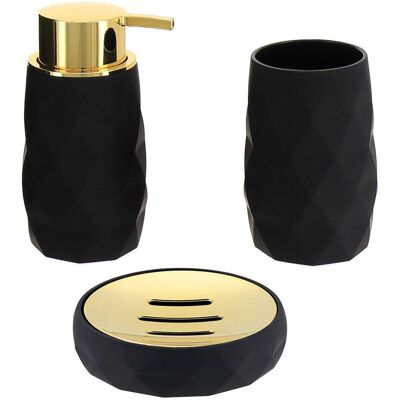 TENDANCE Set Dispenser E Porta Sapone In Abs + Gomma - Nero - TENDANCE Set Dispenser E Porta Sapone In Abs + Gomma - Nero -