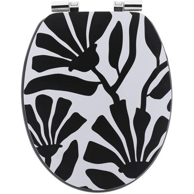 TENDANCE 18 Pollici Mdf Copriwater Design Stampato Nero Sedile Cromo Freno Di Caduta - Betty - TENDANCE 18 Pollici Mdf Copriwater Design Stampato Nero Sedile Cromo Freno Di Caduta - Betty -