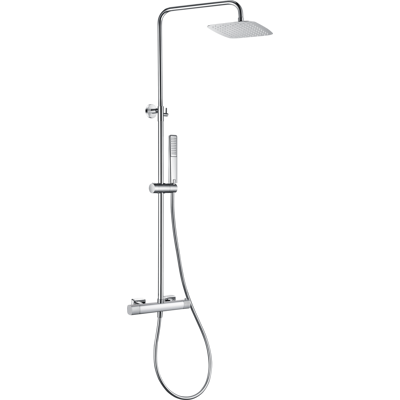 IMEX - Set Doccia Firenze Termostatico Soffione Quadrato Doccia A Pioggia Doccetta E Flessibile Serie Firenze Colore Cromato IMEX - Set Doccia Firenze Termostatico Soffione Quadrato Doccia A Pioggia Doccetta E Flessibile Serie Firenze Colore Cromato