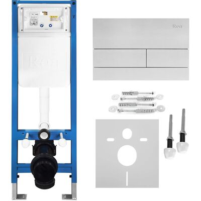 REA Telaio Da Incasso Per Wc Sospesi Slim 024n Con Placca Di Comando T Steel Brush REA Telaio Da Incasso Per Wc Sospesi Slim 024n Con Placca Di Comando T Steel Brush