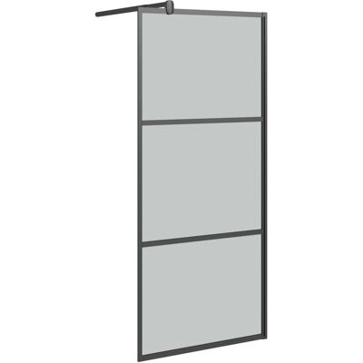 vidaXL Parete doccia walk-in 80x195cm Vetro ESG Nero - Parete doccia vidaXL Parete doccia walk-in 80x195cm Vetro ESG Nero - Parete doccia