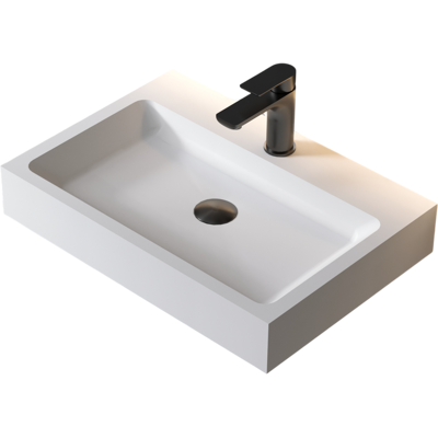 Bernstein Lavabo Sospeso O Da Appoggio Pb2142 In Solid Surface (solid Stone) – Bianco Opaco – 60 X 42 X 10 Cm Bernstein Lavabo Sospeso O Da Appoggio Pb2142 In Solid Surface (solid Stone) – Bianco Opaco – 60 X 42 X 10 Cm