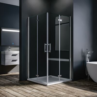 SONNI Cabina Doccia 80x80 Ingresso Angolare Doccia 180°porta Pieghevole Cabina Doccia Pieghevole 6mm Nano Vetro H:195cm - SONNI Cabina Doccia 80x80 Ingresso Angolare Doccia 180°porta Pieghevole Cabina Doccia Pieghevole 6mm Nano Vetro H:195cm -