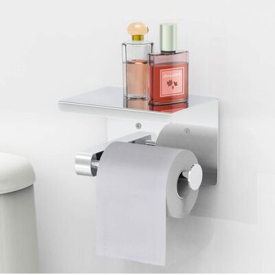 OEM Portarotolo Di Carta Igienica, Porta Rotolo Senza Foratura, Dispenser Di Carta Igienica, Dispenser Di Carta Con Ripiano, Acciaio Inox Sus 304, Autoadesivo E Montaggio A Parete Per Bagni - Crezuo OEM Portarotolo Di Carta Igienica, Porta Rotolo Senza Foratura, Dispenser Di Carta Igienica, Dispenser Di Carta Con Ripiano, Acciaio Inox Sus 304, Autoadesivo E Montaggio A Parete Per Bagni - Crezuo