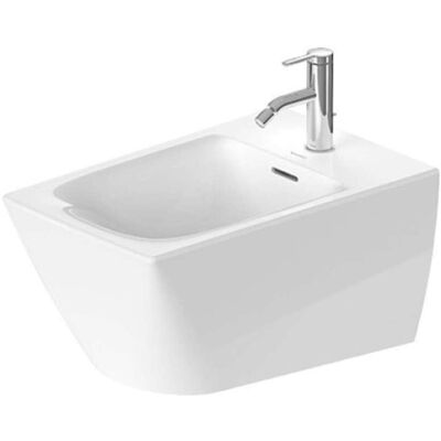 Bidet da parete Duravit Viu - Bianco, 370x570 mm, con troppo pieno, WonderGliss Bidet da parete Duravit Viu - Bianco, 370x570 mm, con troppo pieno, WonderGliss
